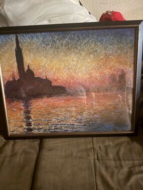 adidas Sunset Canal Impressionist Painting - Orange, Blue, Gold